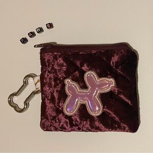Pink Pooch 🐶Quilted Velvet Pouch 🐾